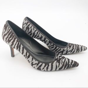 Ann Taylor Grey Brown Zebra Animal Print Heel 9.5